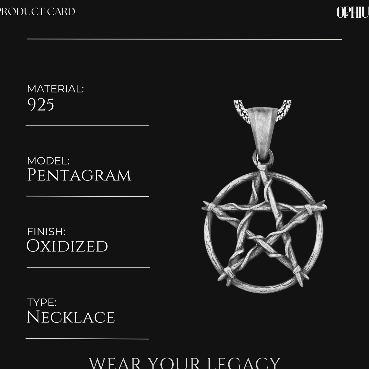 Inverted Pentagram Wiccan Necklace