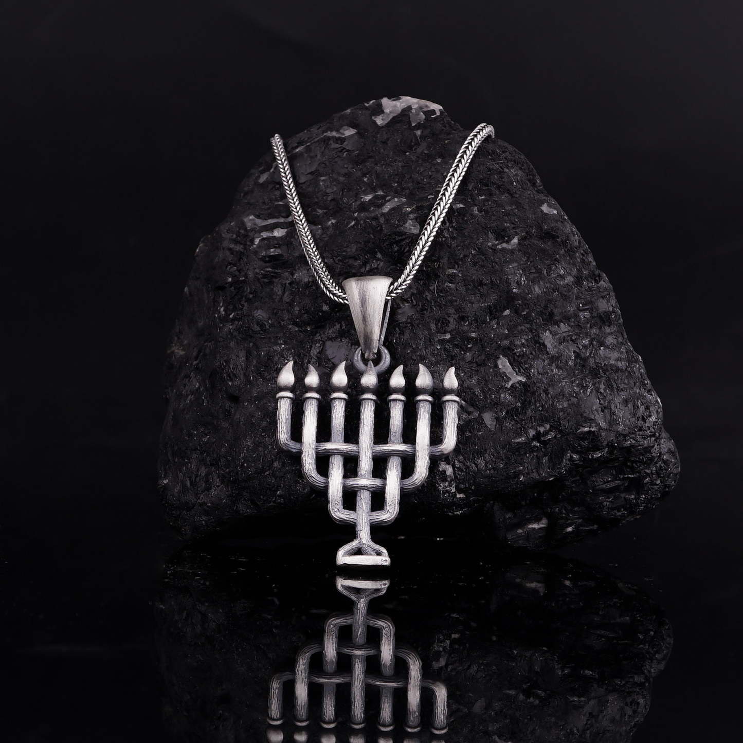 Jewish Seven Branch Menorah Necklace