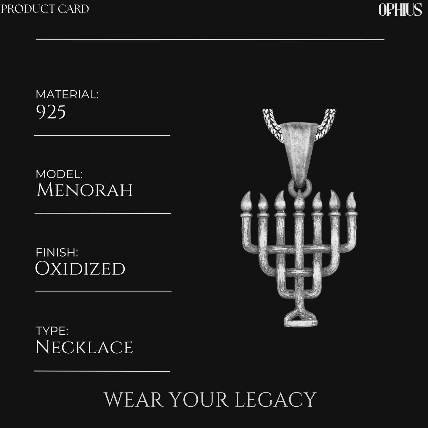 Jewish Seven Branch Menorah Necklace