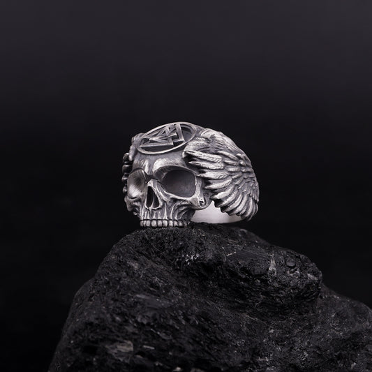 Silver Valknut Signet Ring