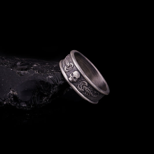 Minimalist Scorpion Signet Silver Ring