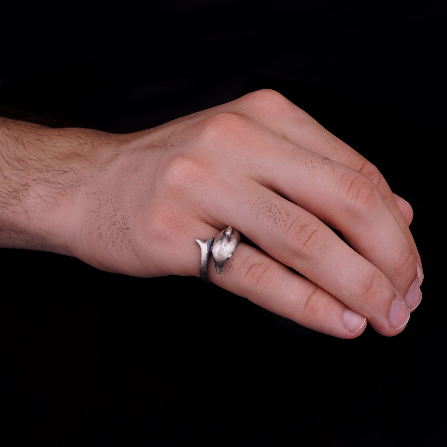 Silver Dolphin Wrap Ring