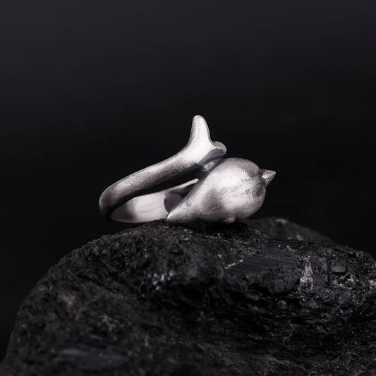 Silver Dolphin Wrap Ring