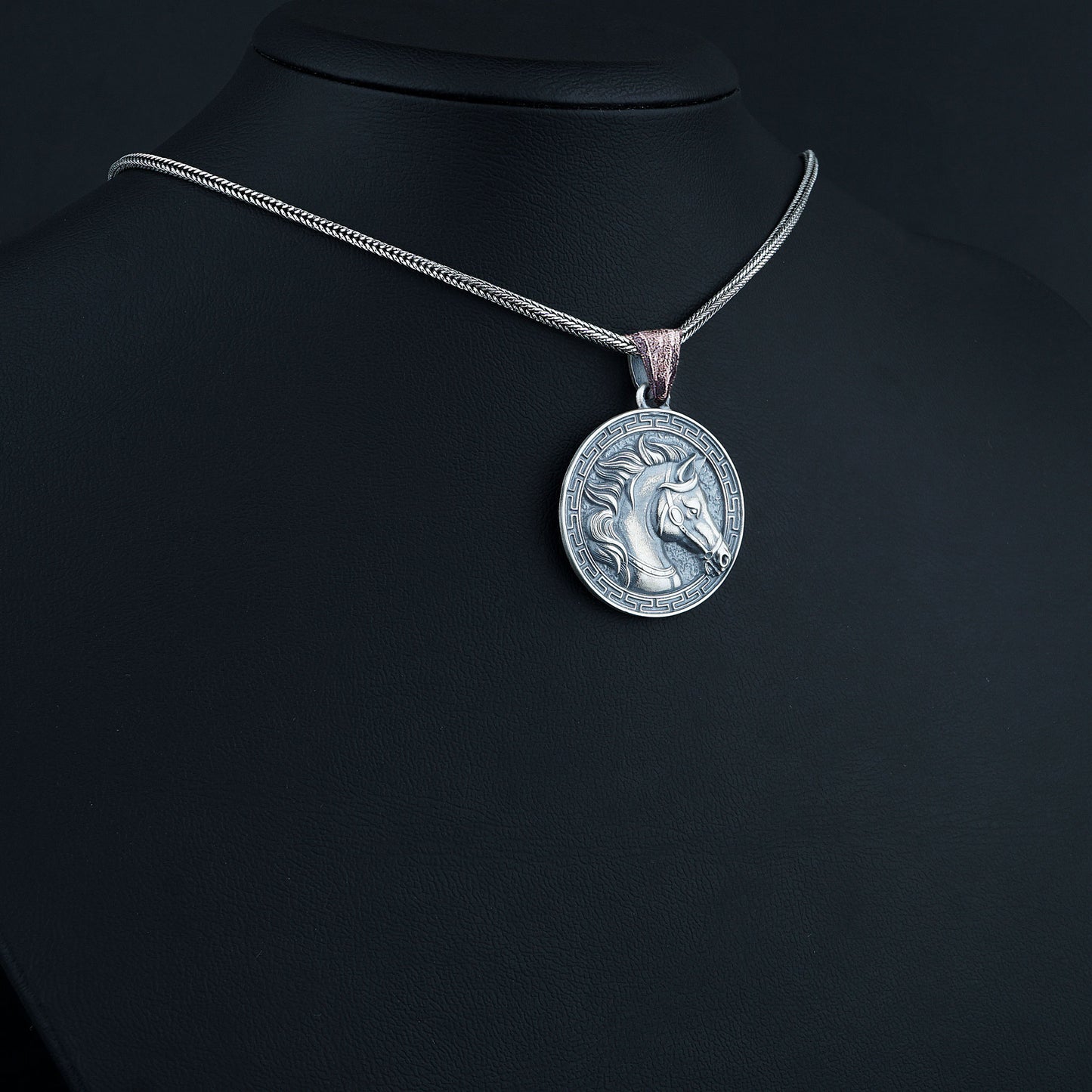 Silver Horse Medallion Necklace