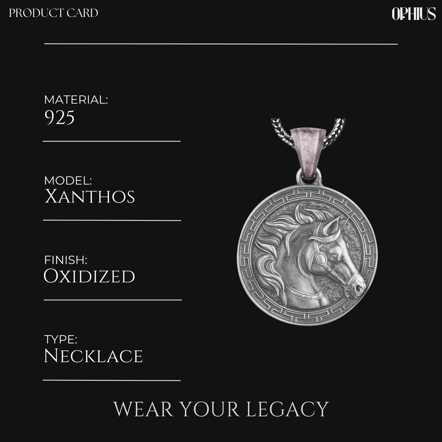 Silver Horse Medallion Necklace
