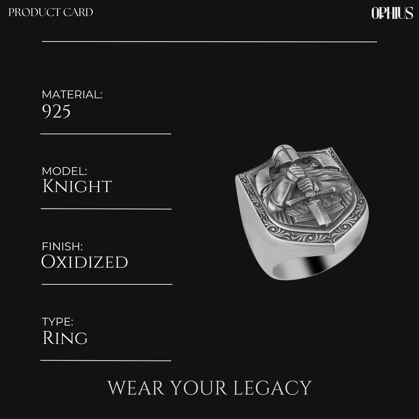 Silver Knight Templar Cross Ring