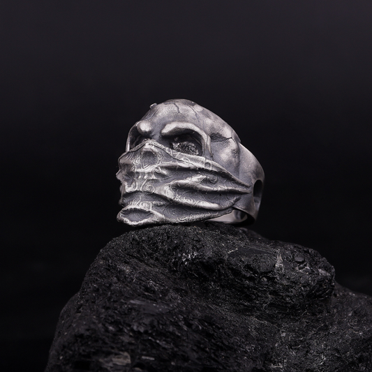 Vintage Biker Skull Ring for Men