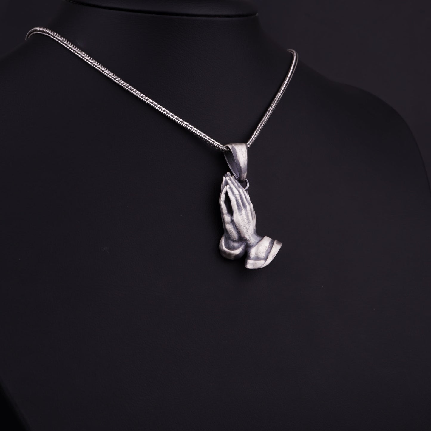 Silver Prayer Hand Necklace