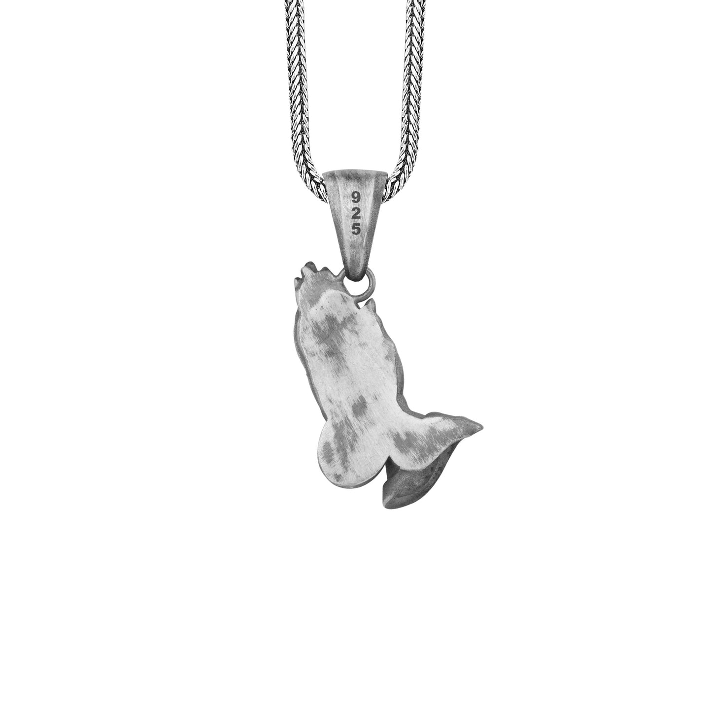 Silver Prayer Hand Necklace