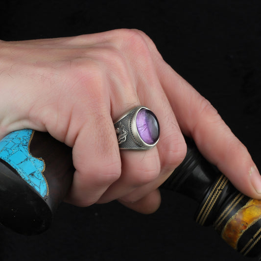 Amethyst Gemstone Silver Ring