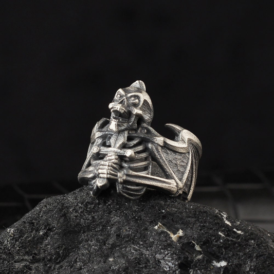 Vampire Skeleton Goth Ring for Men